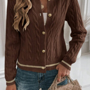 Brown Tweed Heavyweight Cardigan