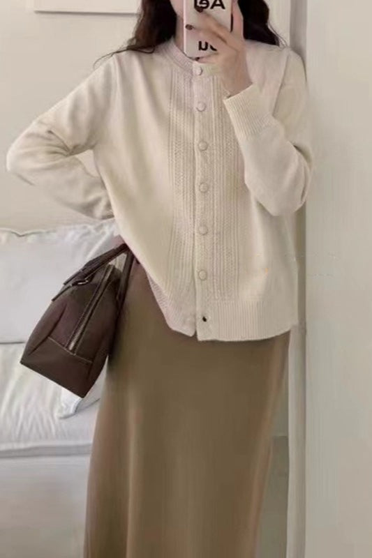 Vintage Lace Trimmed Knit Cardigan